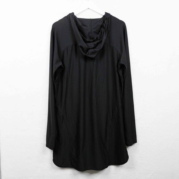 ATHLETA Wick It Wader Hooded Swim Cover Up Pockets UPF 50+ Black Sz XL - Picture 7 of 9